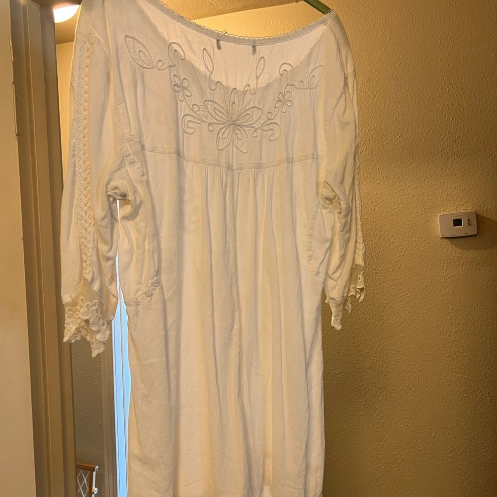 White Embroidered Boho Dress
